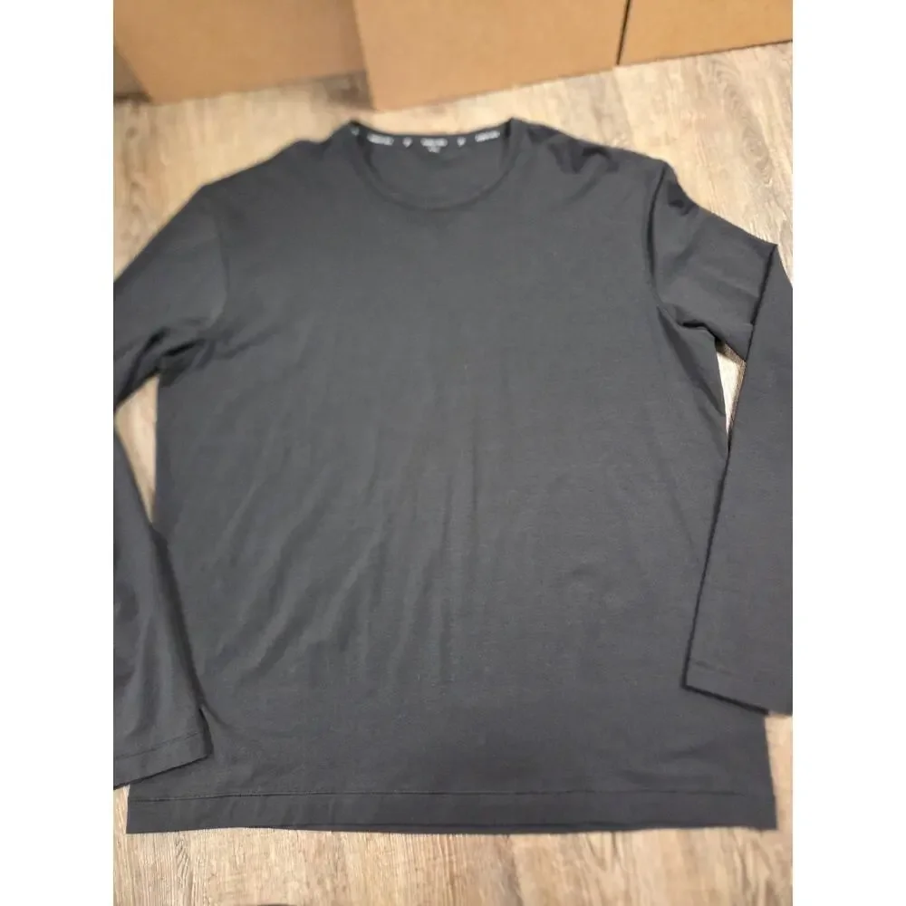 Public Rec Shirt Mens 2XL Black Long Sleeve Pima Cotton Stretch Tee Athletic